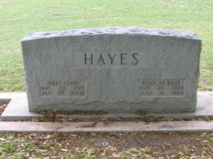 Billy Jo West Hayes