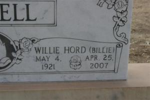 Willie Hord (Billie) Lovell